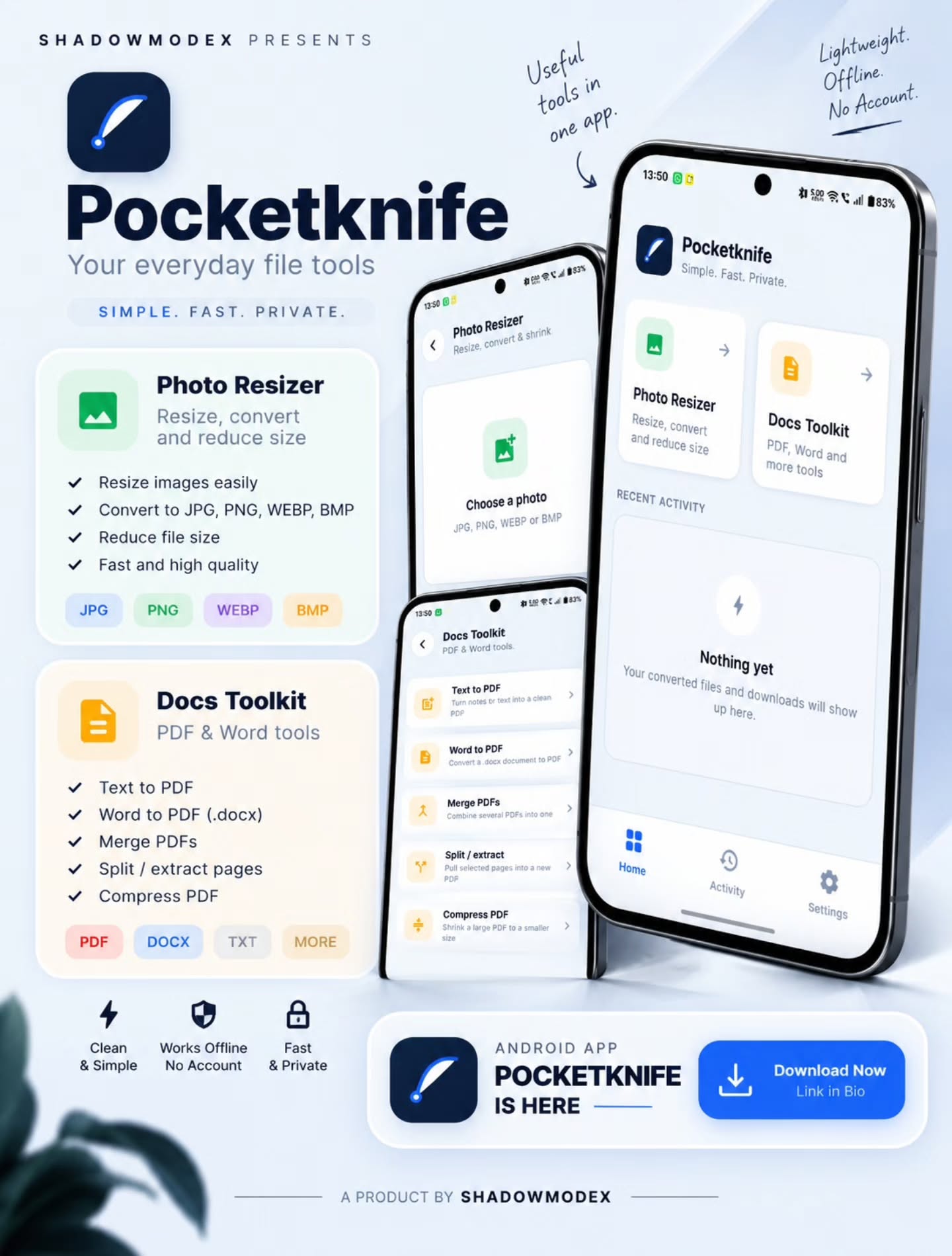 PocketKnife — Everyday File Tools by ShadowmodeX on Instagram